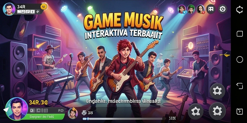 Tampilan gameplay 34R yang penuh warna dan dinamis.