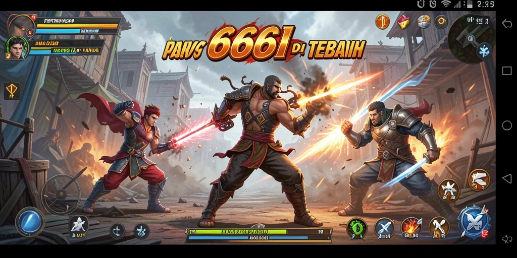 Tampilan aksi mendebarkan dalam gameplay Fighting 666I.