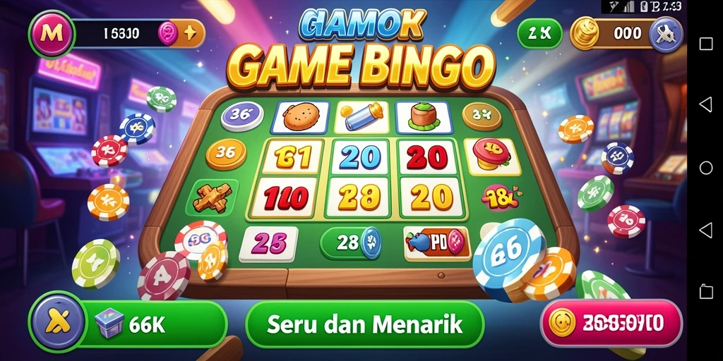 Tampilan gameplay seru Bingo di 66K dengan berbagai pilihan kartu.