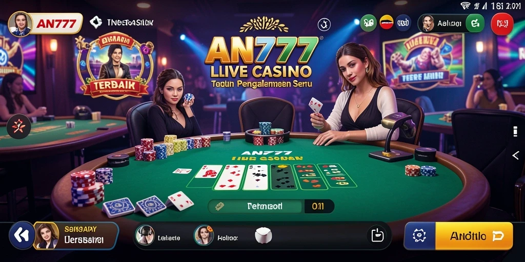 Tampilan gameplay Live Casino yang mendebarkan di AN777.