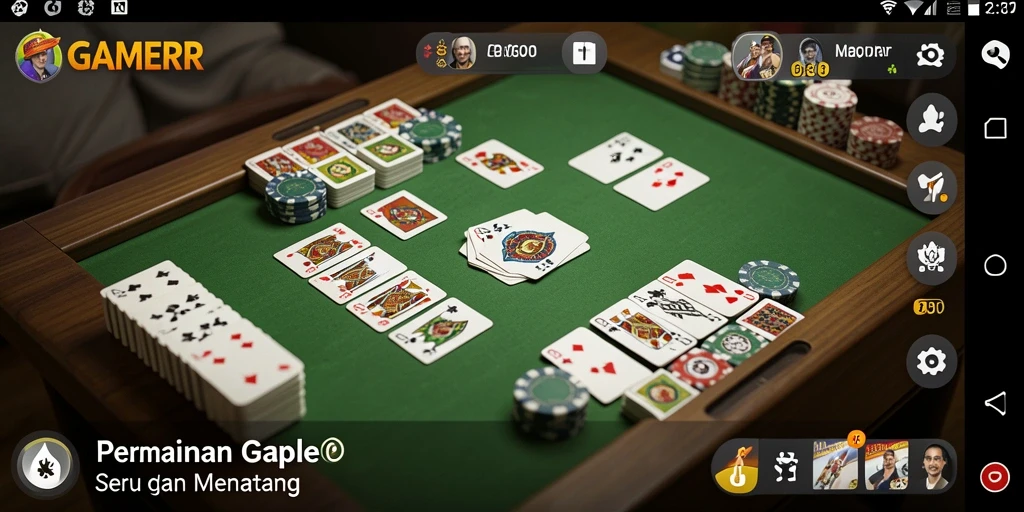 Tampilan gameplay seru dalam permainan Gaple di GAMERP.
