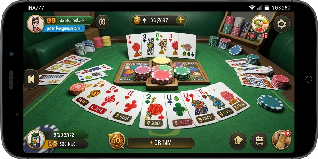 Screenshot gameplay INA777 menampilkan aksi seru dalam permainan Gaple.