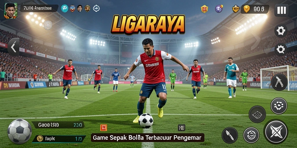 Tampilan menarik gameplay sepak bola di LIGARAYA.