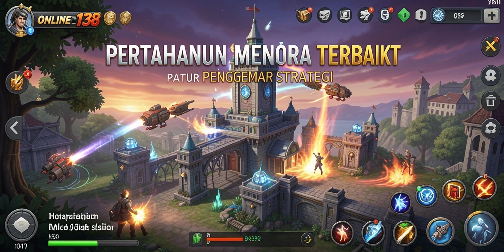 Tampilan gameplay seru dan menantang di ONLINE138 Tower Defense.