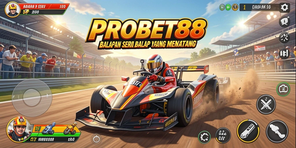 Gambaran nyata dari gameplay seru di PROBET88 saat balapan.