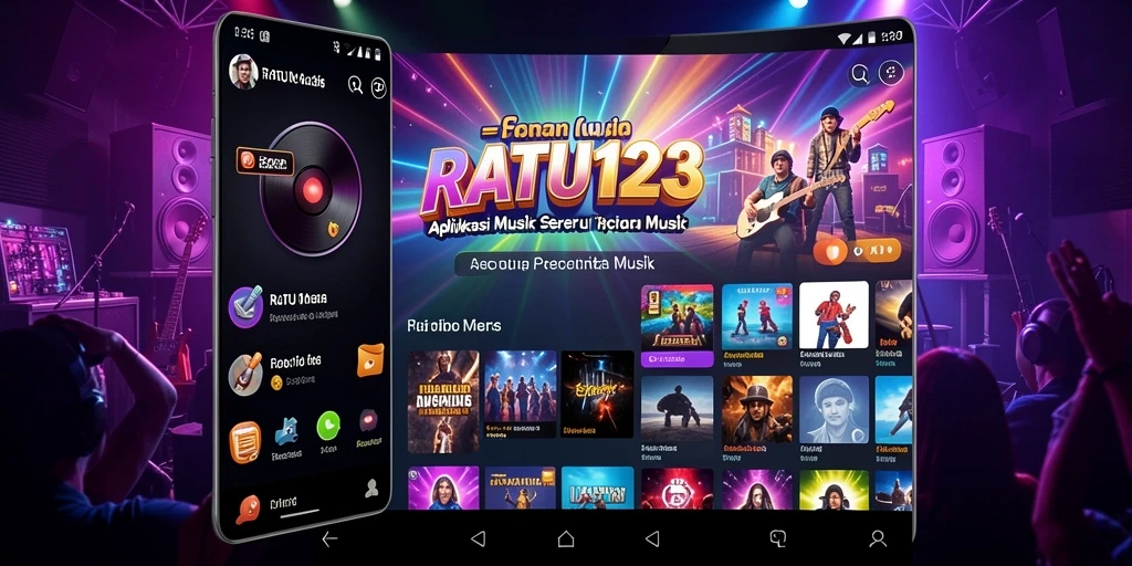 Screenshot utama RATU123 menampilkan pengguna menikmati permainan musik dengan interaksi seru.