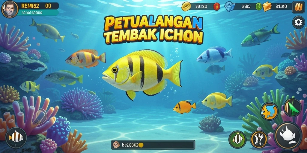 Tampilan gameplay seru dari REMI62 saat menangkap ikan.