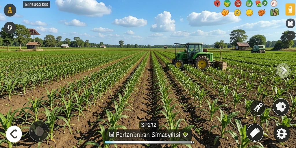 Tangkapan layar gameplay SP212 menampilkan suasana berkebun yang menyenangkan.