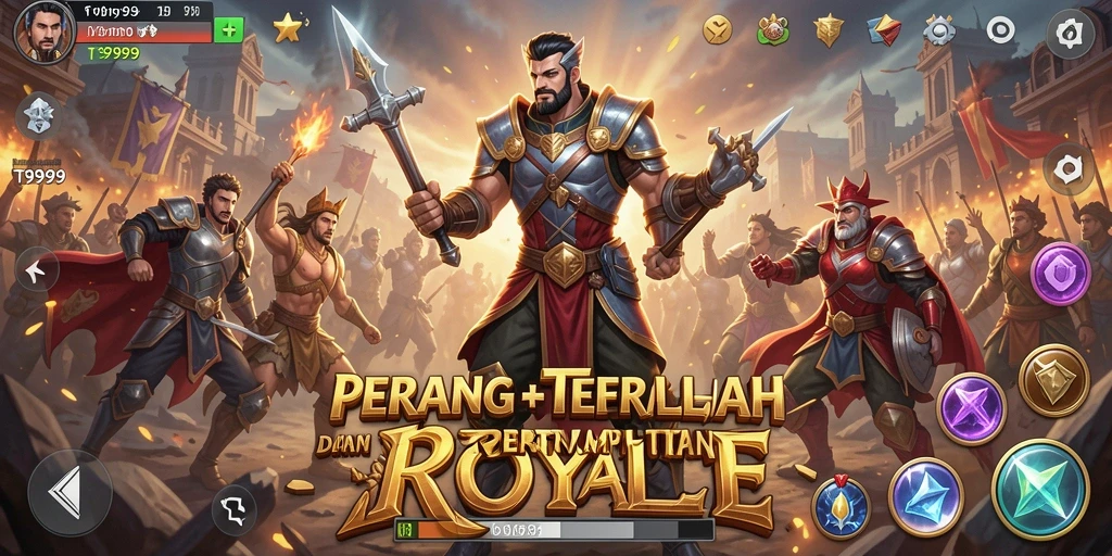 Tampilan gameplay mendebarkan dalam T9999 dengan aksi intens Battle Royale.