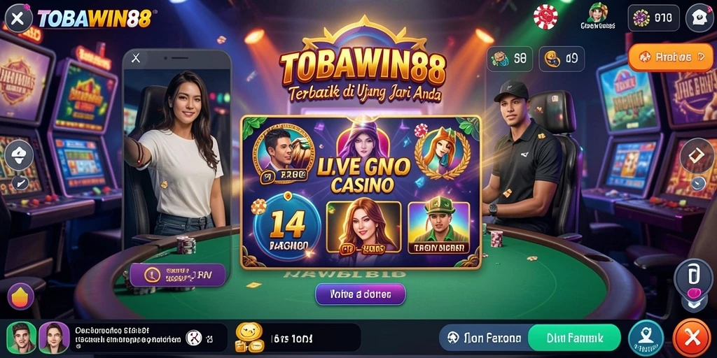 Menampilkan dealer langsung dan gameplay seru di TOBAWIN88.